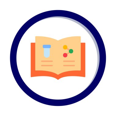 Kimya kitabı simgesinin vektör illüstrasyonu                       