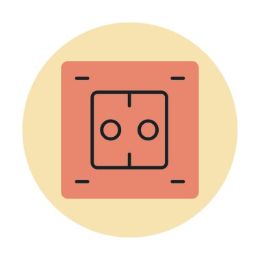 Modern Elektrik Soket simgesinin vektör illüstrasyonu       