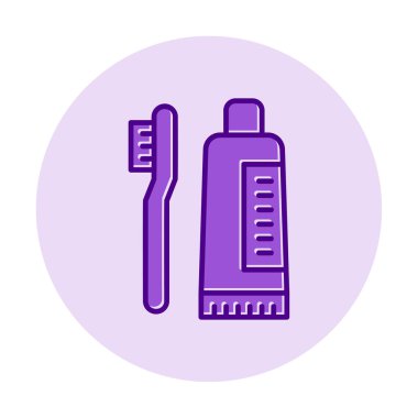 Diş fırçası ve diş macunu ikonları vektör illüstrasyonuName