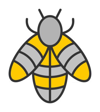 Şirin Arı simgesi, vektör çizim        