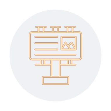 Billboard simgesinin vektör illüstrasyonu 