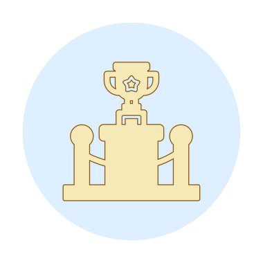 Ödül kupası ikonu vektör illüstrasyonu. Kadeh.                          