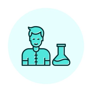 Basit vektör izole illüstrasyondaki bilim adamı simgesi                                    