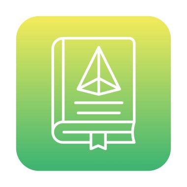 Trigonometri Kitabı simgesi, vektör illüstrasyonu