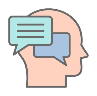 Sohbet düz simgesi, vektör illüstrasyonu