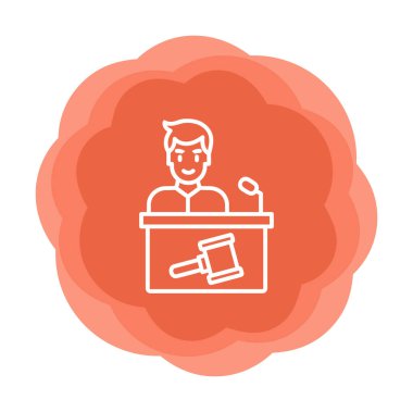 Açık artırmacı simgesi düz stil, vektör illüstrasyonu