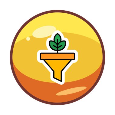 Bitki ve vektör illüstrasyonlu filtre hunisi