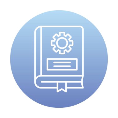 Mekanik kitap düz simgesi, vektör illüstrasyonu 