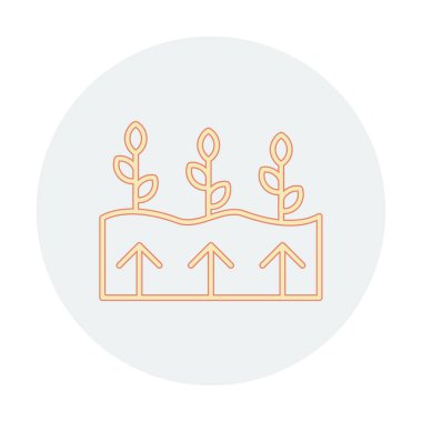 Bitkiler ve oklar ikon vektör çizimi. Jeotermal Enerji Konsepti                   