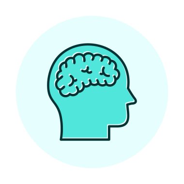 Basit düz beyin simgesi çizim vektörü