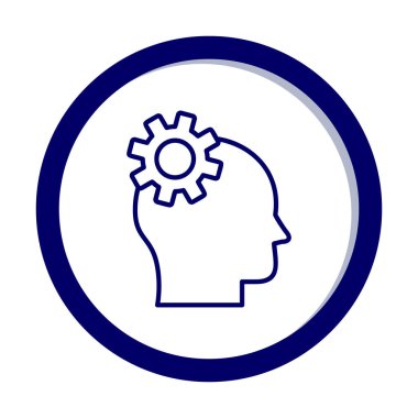 Düşünen baş simgesi, vektör çizimi basit tasarım