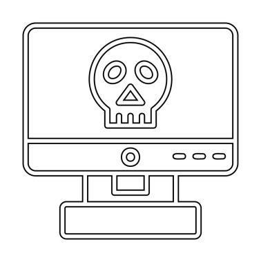 Bilgisayar korsanlığı simgesi, basit bir stil. vektör