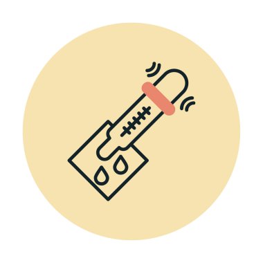 pipette ile tıbbi test simgesi, vektör illüstrasyonu basit tasarım