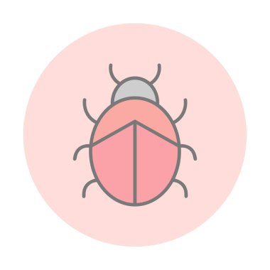  Basit düz uğur böceği vektör çizimi tasarımı