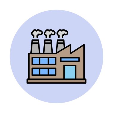 Factory icon, vector illustration simple design
