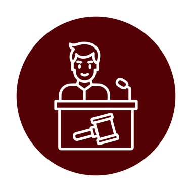 Açık artırmacı simgesi düz stil, vektör illüstrasyonu