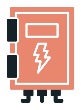 Güç simgesi, vektör illüstrasyonu. Yüksek Voltaj Kutusu              