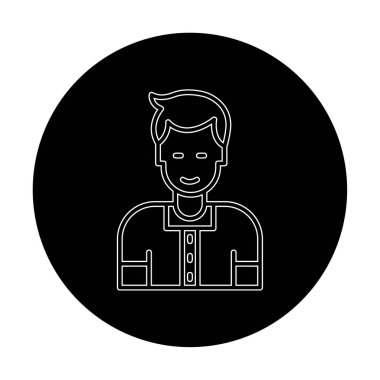 Avatar man simgesi, vektör illüstrasyonu  