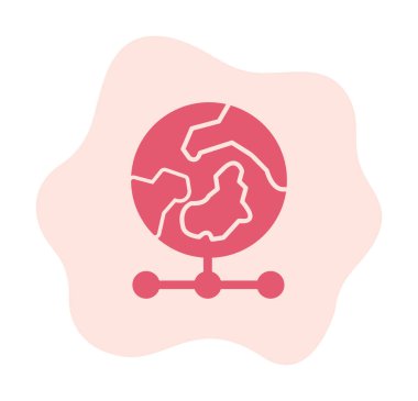 Beyaz arkaplanda Dünya Izgara vektör simgesi