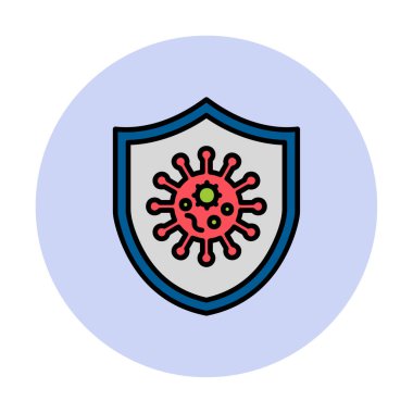 Virüs koruma simgesi vektör illüstrasyonu