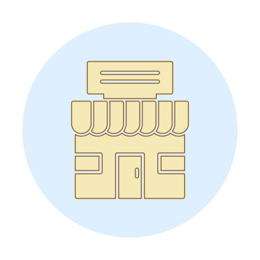 dükkan simgesi, vektör illüstrasyonu basit tasarım