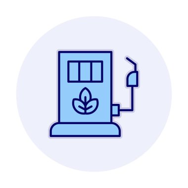 benzin istasyonu web simgesi, vektör illüstrasyonu