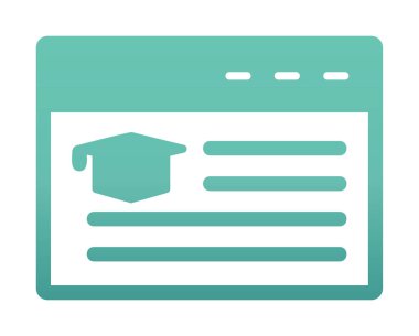 çevrimiçi eğitim simgesinin vektör illüstrasyonu               