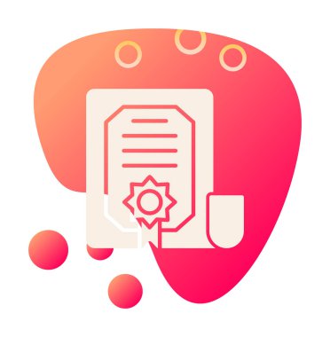 Sertifika vektör simgesi modern basit illüstrasyon                                 