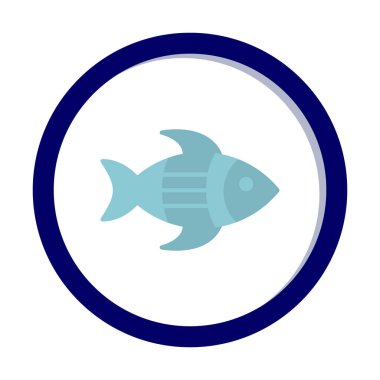 balık yassı simgesi, vektör illüstrasyonu