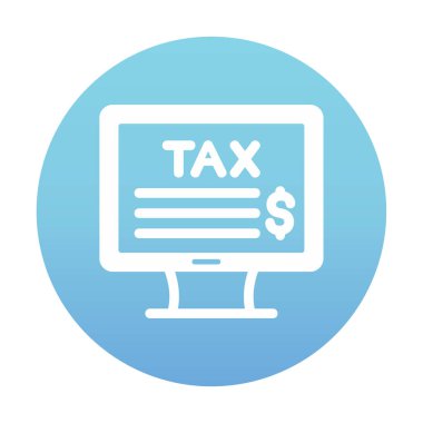 Çevrimiçi Vergi Ödenmiş simge tasarımı, vektör illüstrasyonu  