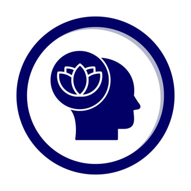 baş ve nilüfer çiçeği simgesi, vektör illüstrasyonu basit tasarım