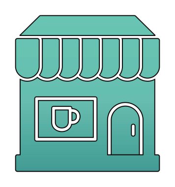 Kafe ikonu vektör illüstrasyonu