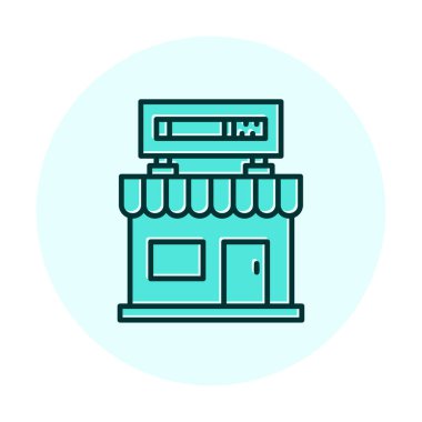 dükkan simgesi, vektör illüstrasyonu basit tasarım