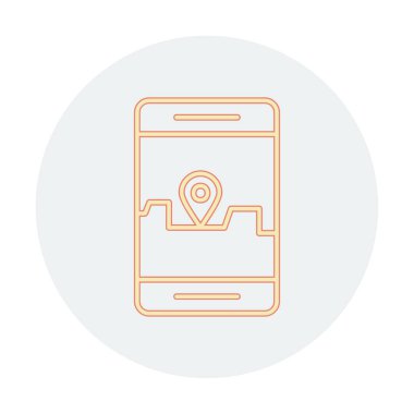 Akıllı telefon GPS simgesi, vektör illüstrasyonu 