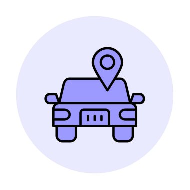 Araba Konumu ikon vektör illüstrasyonu                      