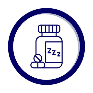 Uyku Hapları Şişesinin vektör çizimi 