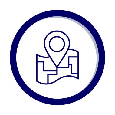 Konum iğnesi, vektör illüstrasyonlu harita simgesi