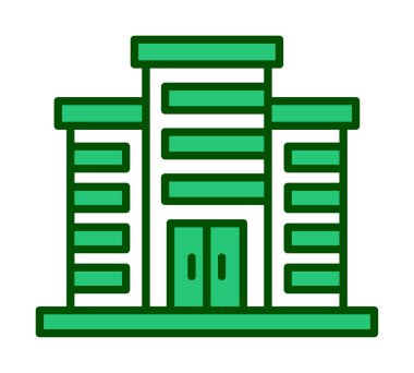 Şehir binası simgesi, vektör illüstrasyonu basit tasarım