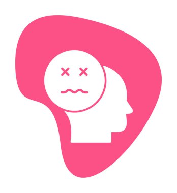 Hasta emoji simgesi olan insan kafası, vektör illüstrasyonu