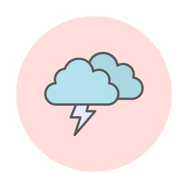 Yıldırım ikonlu fırtına bulutları. vektör illüstrasyonu                   