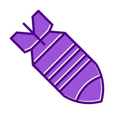 Nükleer bomba ikonu, vektör illüstrasyonu