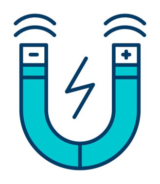 Manyetik alan simgesi, vektör illüstrasyonu