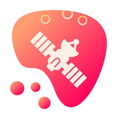 Uydu Simgesi, vektör illüstrasyonu 