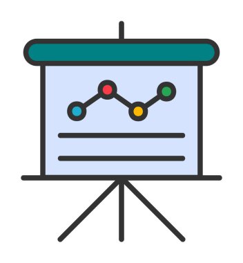 Sunum, grafikli iş tahtası, vektör illüstrasyonu