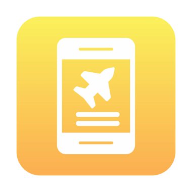 Uçak simgesi vektör illüstrasyonunda bilet