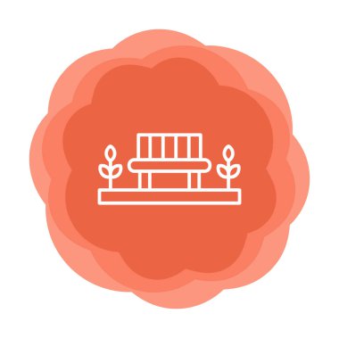 Park bankının ikonu. Düz renk tasarımı. vektör illüstrasyonu