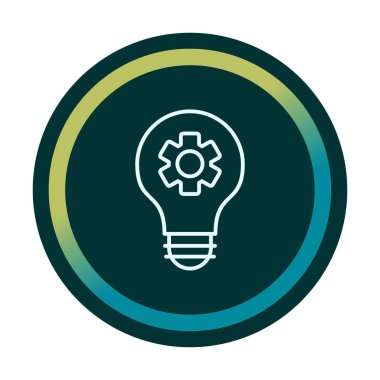 Simge vektör çiziminin içindeki vitesli basit ampul