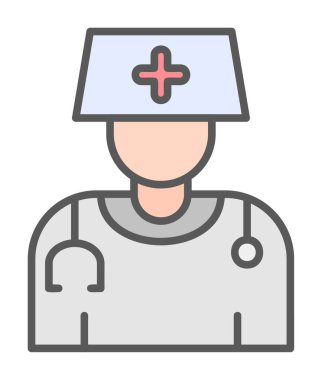 Bayan doktor simgesinin vektör çizimi