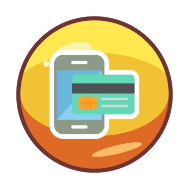 Kart ödemesi. Mobil ödeme ana hatları vektör simgesi