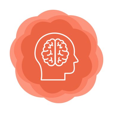 Basit düz beyin simgesi çizim vektörü